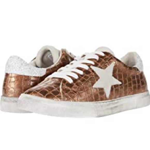 Steven By Steve Madden Shoes - STEVEN NY Rubie Copper Croco Distressed Sneakers